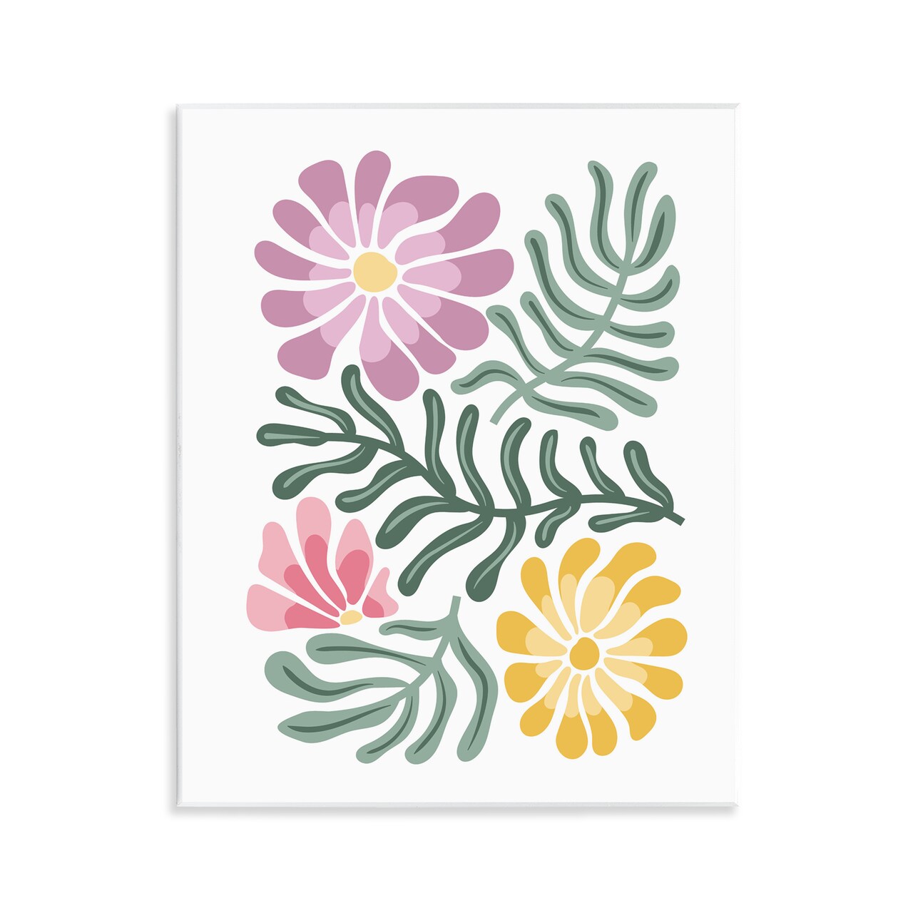 Stupell Industries Pastel Midcentury Mod Blooms Wall Plaque Design by Kim Allen